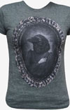 Lovesick by J Larkin on a charcoal girls fitted shirt by Low Brow Art Company