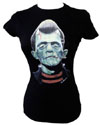 Show product details for Frankenstogy on a black girls fitted shirt by Low Brow Art Company