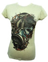 Show product details for Geiko on an olive girls fitted shirt by Low Brow Art Company