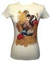 Show product details for Lucky on an ivory girls fitted shirt by Low Brow Art Company
