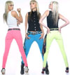 Show product details for SALE - Gamma Ray Junkie Fit Girls Neon Stretch Fuck'n Jeans by Lip Service