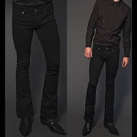 Rocker Boot Cut Guys Stretch Jeans in BLACK by Lip Service