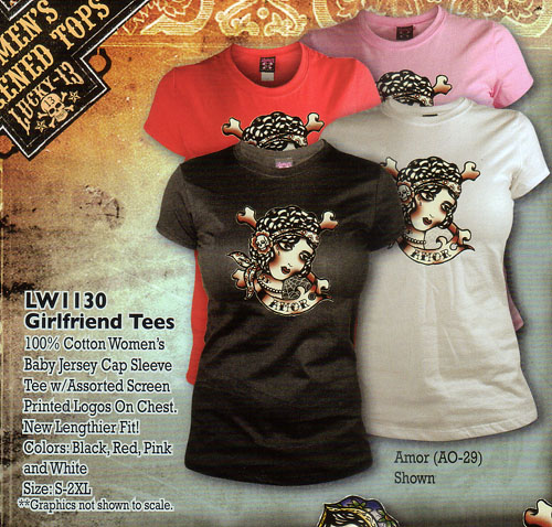 Show product details for Amor girlfriend shirt by Lucky 13 - SALE