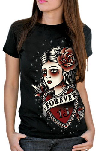 Forever 13 girlfriend shirt by Lucky 13 - SALE