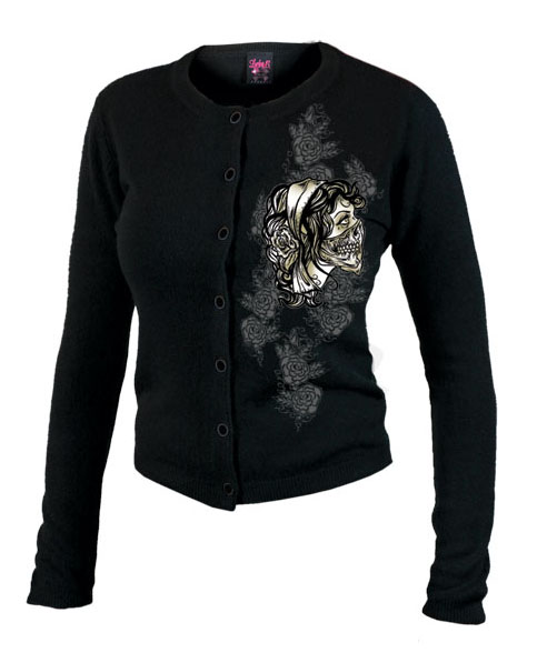 Hermosa Skele Girl Cardigan by Lucky 13 - SALE sz M & XL only