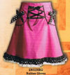 Show product details for Rubber Gloves Pink A-Line Skirt by Lucky 13 - SALE