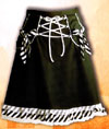 Show product details for Rubber Gloves Black A-Line Skirt by Lucky 13 - SALE
