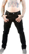 Slick Fit Guys Straight Leg Stretch Jean in BLACK by Lip Service