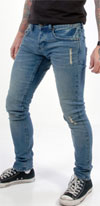 Show product details for Junkie Vintage Blue Guys Stretch Jeans by Lip Service