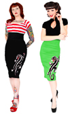 Show product details for Raised Waist Panther Pencil Skirt by Mode Merr