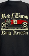 King Kerosin- Red Baron on a black shirt by Timeless Clothing - SALE sz 2X only