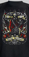King Kerosin- Pyscho Bass Billie on a black shirt by Timeless Clothing - SALE sz XL & 2X only