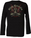 Show product details for King Kerosin Hot Rod Meister on a black long sleeve thermal shirt by Timeless Clothing