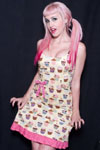 Show product details for Cupcake Print Dress With Spaghetti Straps by Paper Doll