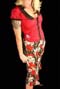 Show product details for Skull and Roses Pencil Skirt By Paper Doll