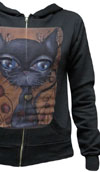 Poker Girls Zip Up Hooded Sweatshirt by Low Brow Art Company - SALE