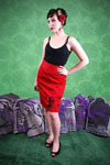 Show product details for Mummy on a red pencil skirt by Dressed To Kill