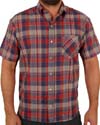 Show product details for Blue Plaid Button Up Western Shirt With Embroidered Skull by Steady