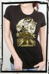 Show product details for Franky Puppet on a black girls shirt by Steady - SALE