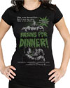 Show product details for Brains For Dinner on a black girls shirt by Steady