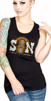 Sun Records- On Air Girls Black Tank / Boy Beater - SALE