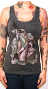 Skate or Die scoop neck girls fitted racer back tank by Low Brow Art Company - SALE