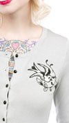 Vine Swallow Cardigan by Sourpuss - in silver
