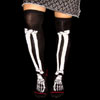 Bones Over The Knee Girls Socks by Sourpuss- Black With White
