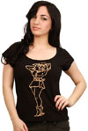 *****Cowgirl on a black girls naughty tie back shirt - SALE