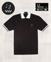Show product details for Specials- Black With White Collar 30th Anniversary Fred Perry Polo Shirt