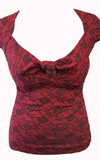 Dame Tie Top in Red Lace Cabernet by Switchblade Stiletto