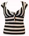 Dame Tie Top in Black & White Stripes by Switchblade Stiletto - SALE