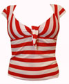 Dame Tie Top in Red & White Stripes by Switchblade Stiletto - SALE