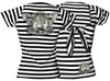 Show product details for King Kerosin Black/White Striped Girls Tie Front Sailors Shirt by Timeless Clothing- Loose Lips Sink Ships