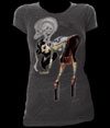 Smoke on a charcoal girls fitted shirt by Low Brow Art Company  - SALE sz S & M only