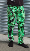 Original 15 Zip Bondage Pants by Tiger Of London- GREEN ZEBRA