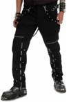 Show product details for Slimfit Black Studded Bondage Trouser by Dead Threads