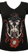 Two Faced V Neck shirt by Black Market Art Company