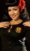 Our Lady of Guadalupe Cardigan in black by Viva Dulce Marina - SALE