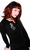 Social Distortion Cardigan in black by Viva Dulce Marina