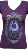 Young Pilot by J Larkin on a purple girls fitted shirt by Low Brow Art Company