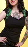 Green Zebra Shawl Collar Top by Dressed To Kill - SALE