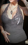 Embroidered Razor Lace Halter Top in Gray by Se7en Deadly - SALE sz SM only