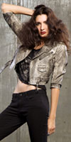 Washed Vinyl Moto Jacket by Lip Service- Bone/Black - SALE