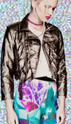 Vinyl Girls Moto Jacket in BLACK/SILVER by Lip Service