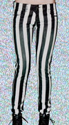 Girls Striped Skinny Stretch Jeans in BLACK/WHITE by Lip Service
