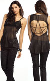 Pentagram Strap Cami Top in Black by Lip Service - SALE