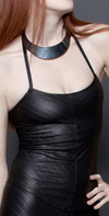 Matte Foil Spandex T-Back Tank in Black by Lip Service