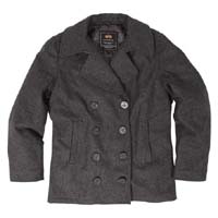 Ensign Pea Coat by Alpha Industries- Charcoal