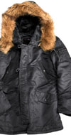 Womens Darla Hooded Flight Parka by Alpha Industries- Black